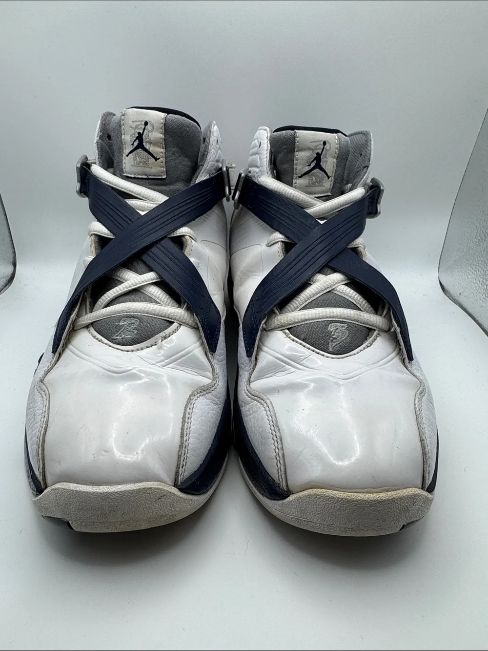 Air Jordan 8.0 Playoffs Georgetown White Midnight Navy 467807-106 Men's Size 9.5